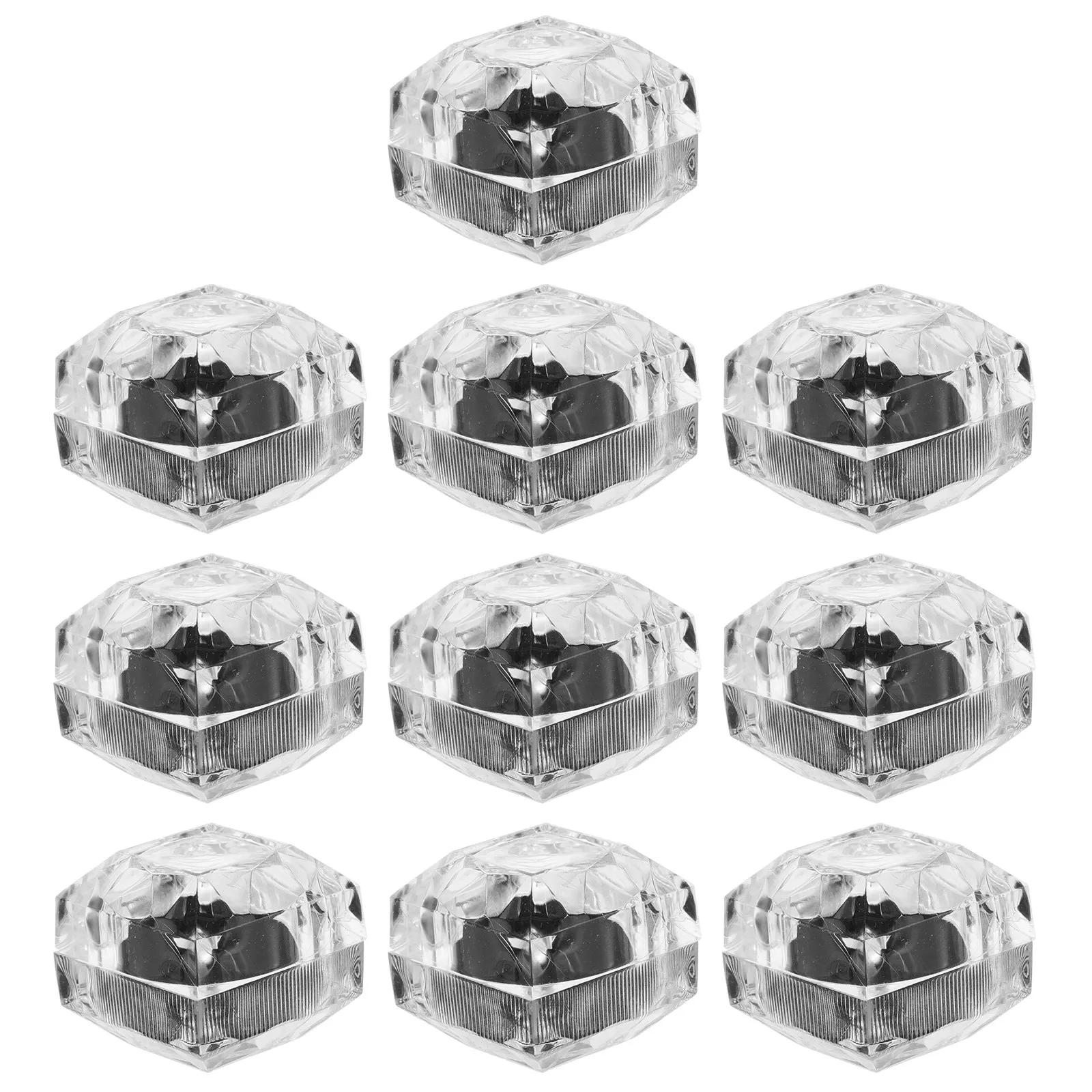 

10pcs Acrylic Jewelry Storage Box Ring Holder For Wedding Ceremony Proposal Small Engagement Rings Travel Portable Compact