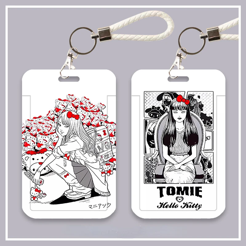 

Sanrio Hello Kitty Tomie ID Badge Card Holder Anime Subway Door Card Case ID Credential Holder Key Accessories for Girls Gift