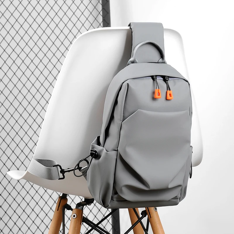 

Multifunctional casual crossbody bag,New solid color men's chest bag, Korean trendy waterproof and wear-resistant shoulder bag
