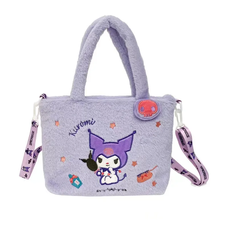 Hello Kitty urocza torba kobiety pluszowa torba na ramię Kuromi Cinnamoroll melodia torebki Sanrio Kawaii Mini dla dzieci CartoonBag prezenty