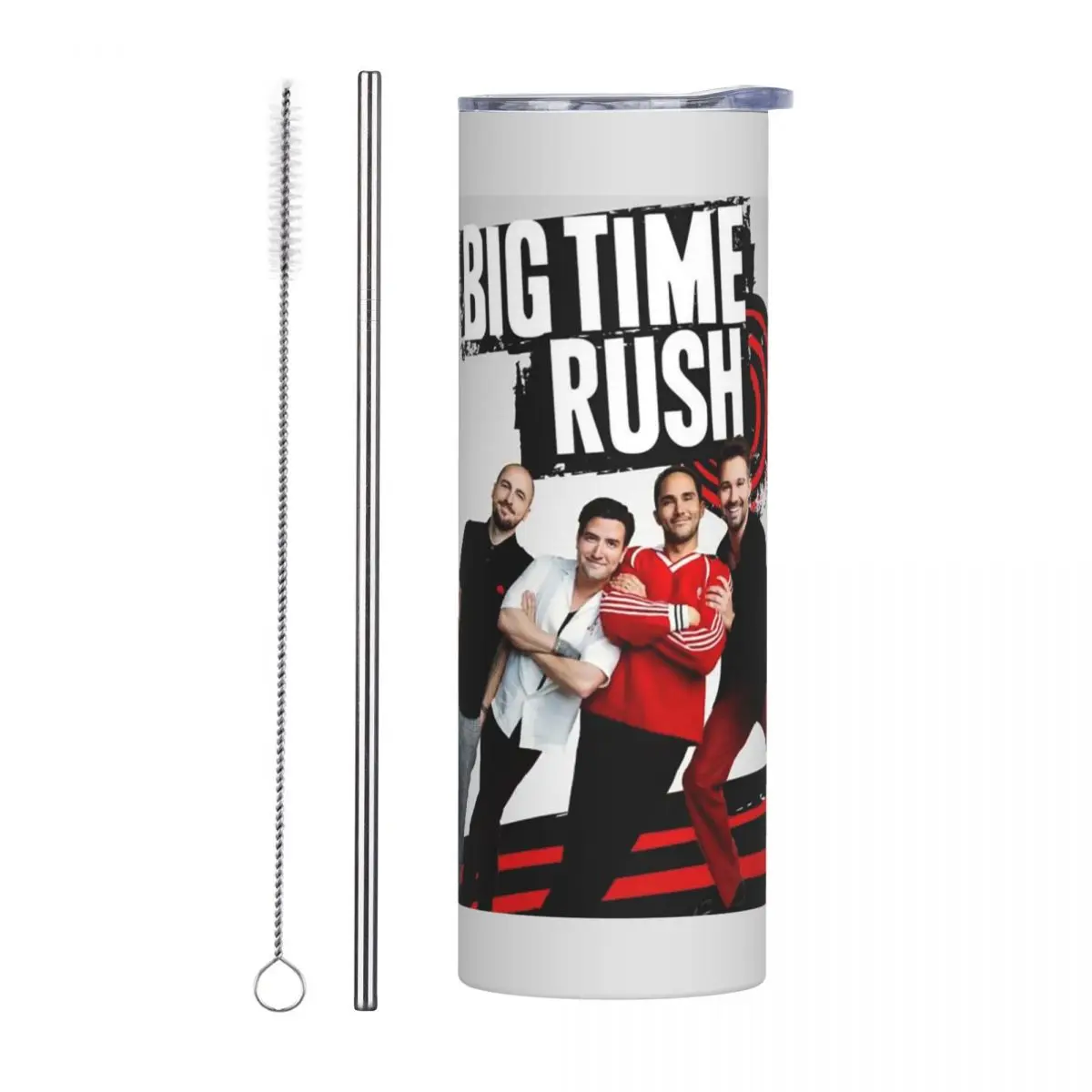Big Time Rush BTR Band Music Stainless Steel Tumbler Vacuum Insulated Mugs Thermal Cold Cup Straw With Lid 20oz