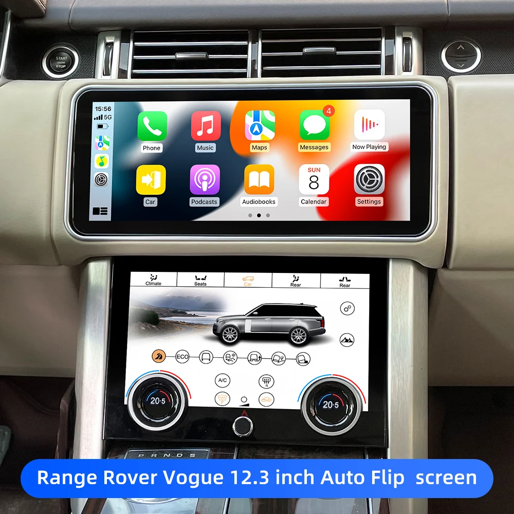 Car Stereo Radio GPS Navigation for Range Land Rover Discovery Evoque Sport 13-17 Android Auto CarPlay A/C Control 6Pcs Set