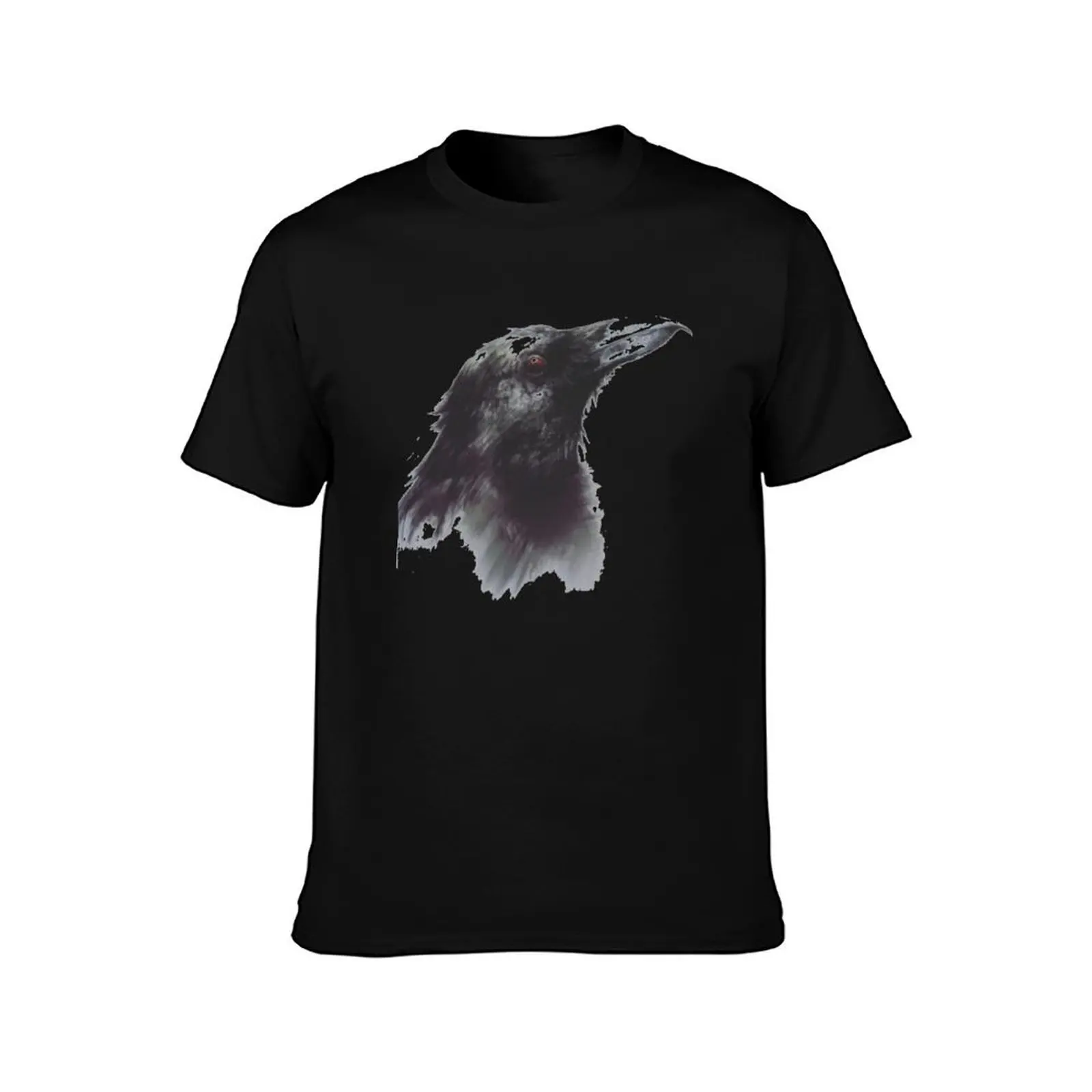 Trendy Crow Print T-Shirt All Match Print Short Sleeve Top T-Shirt