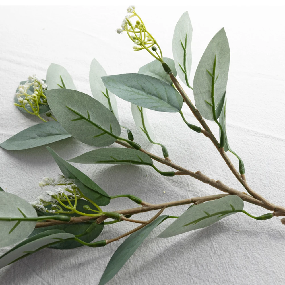 

Artificial Olive Branches Stems Plants for Decor Simulation Leaf Green Fake Plant Decorative Household Desktop Home Garden Party