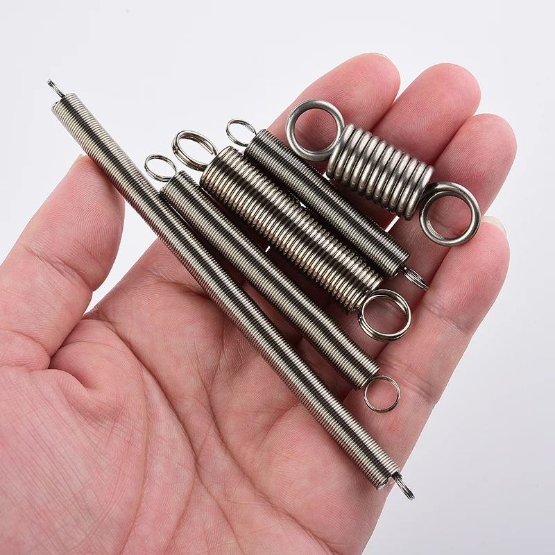 10Pcs 304 Stainless Steel O-ring Spiral Tension Spring, Steel Wire Diameter: 0.3/0.4mm Outer Diameter：3-5mm Length：15-120mm