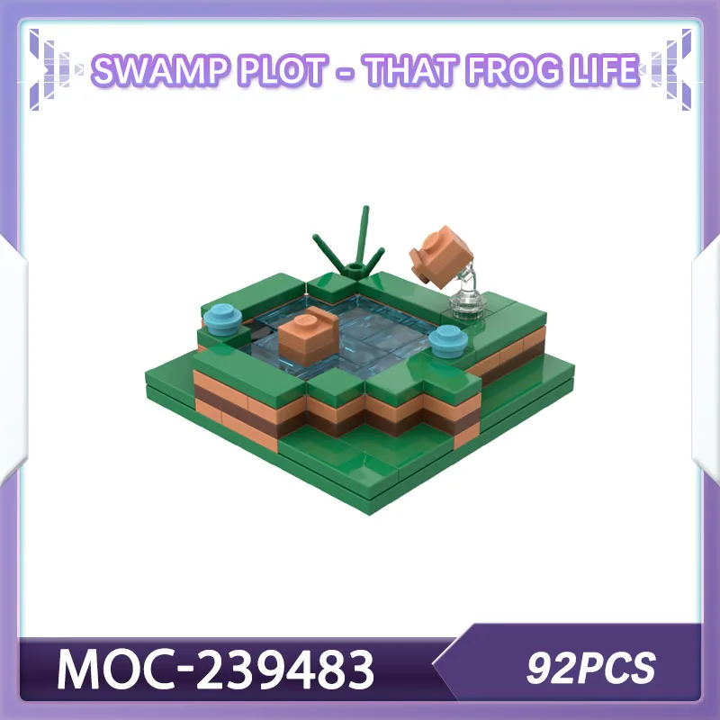 مجموعة مكعبات البناء Swamp Plot - تلك الضفدع الحياة بكسل الطوب MOC-239483 لعبة الحرف الديكور هدية عيد الميلاد