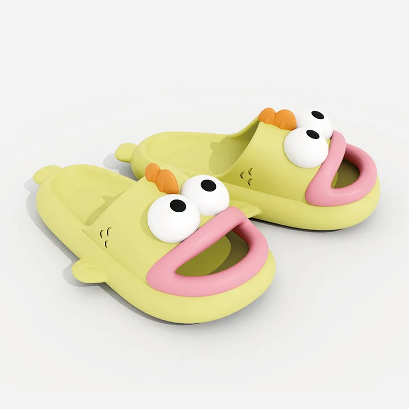 Cute Big Eyed Clown Fish Slippers for Women Summer Bathroom Anti slip Thick Sole Cool Slippers for External Wear