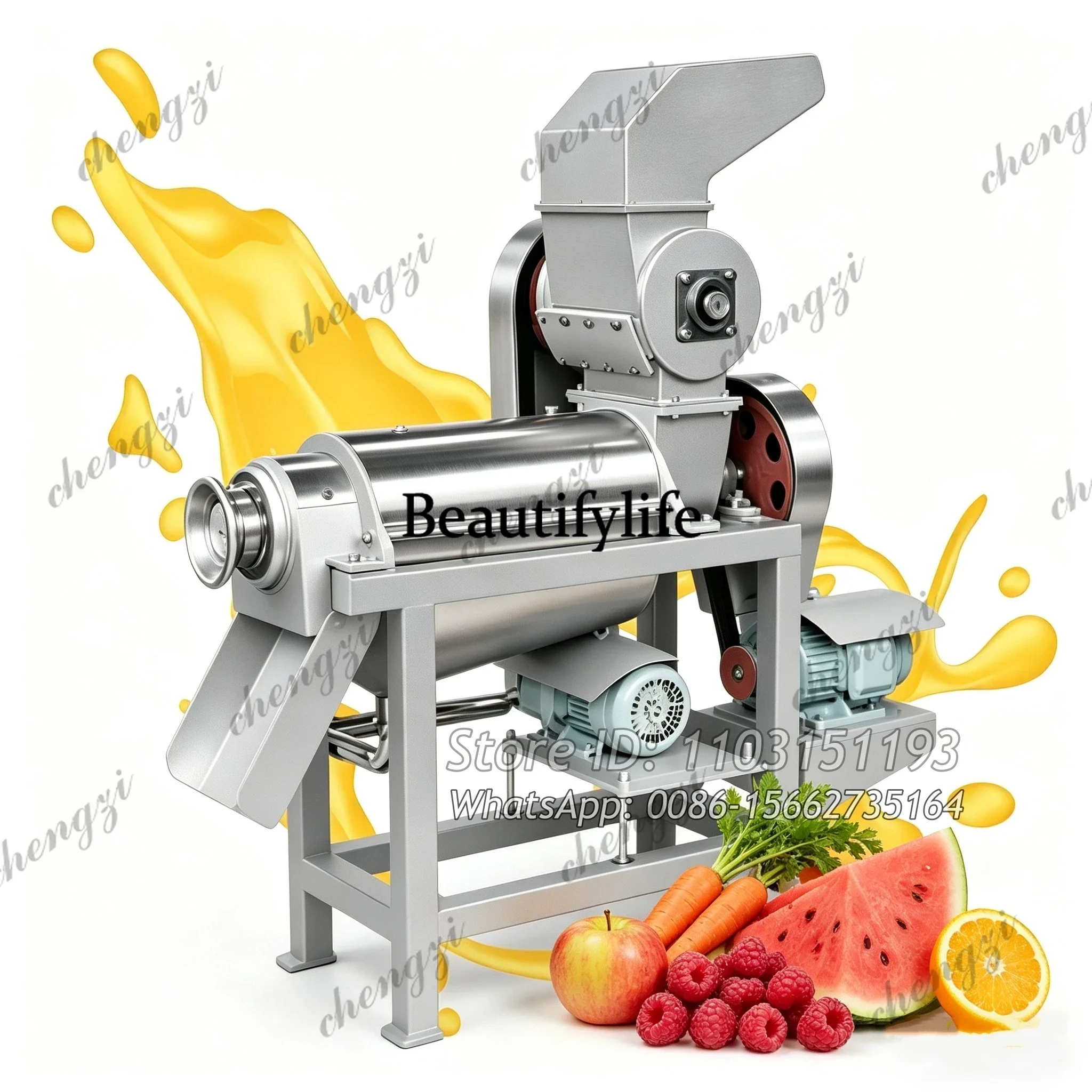 Fruit And Vegetable Juicer Apple Juice Extracting Machine Screw Press Squeezing Juice Extractor Machine With Crusher Optional