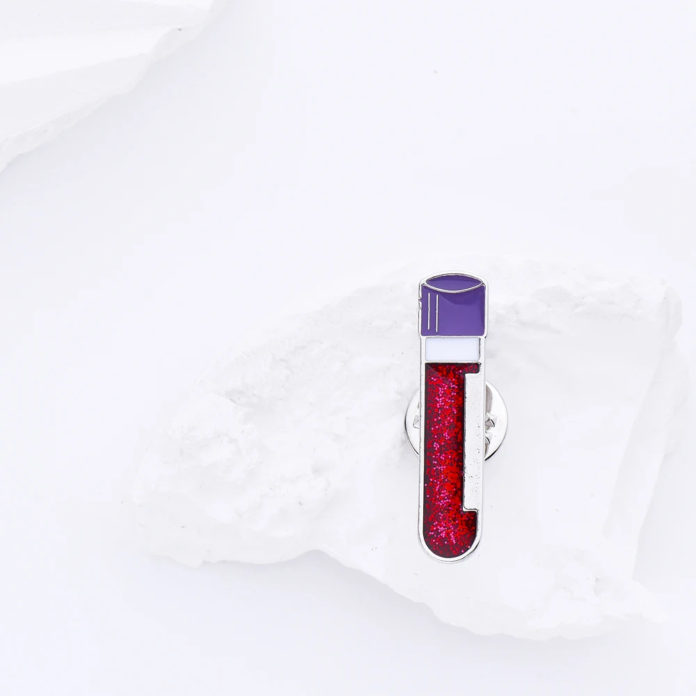 

Blood Test Tube Enamel Brooch Physical Examination Blood Draw Hospital Badge Lapel Jewelry Suitable for Doctors and Nurses