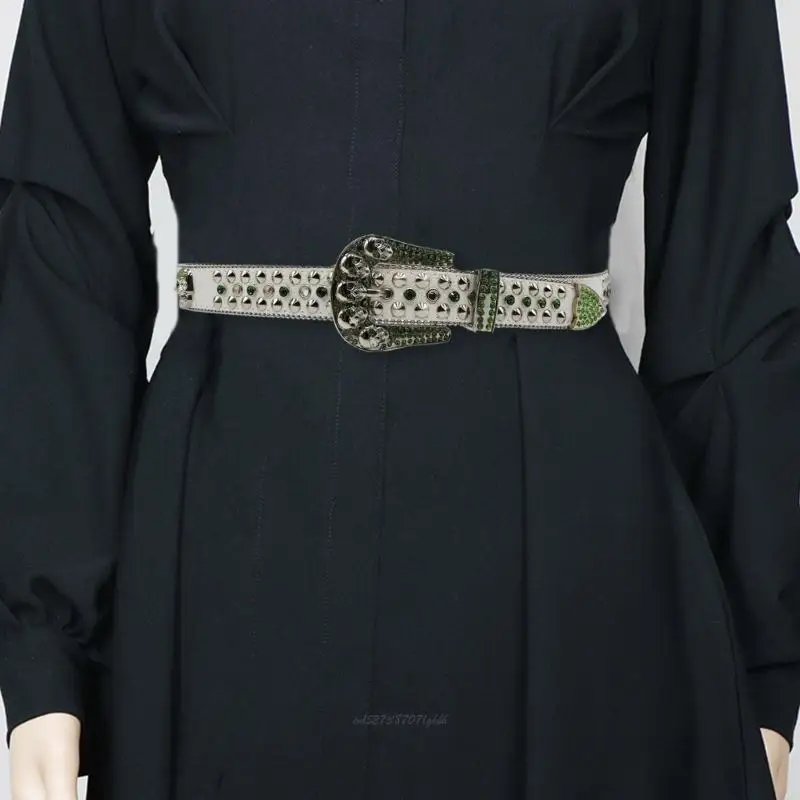 

X5XA поясной ремень с пряжкой в ​​стиле панк для женщин и мужчин для уличных танцев, Хэллоуина, выпускного вечера