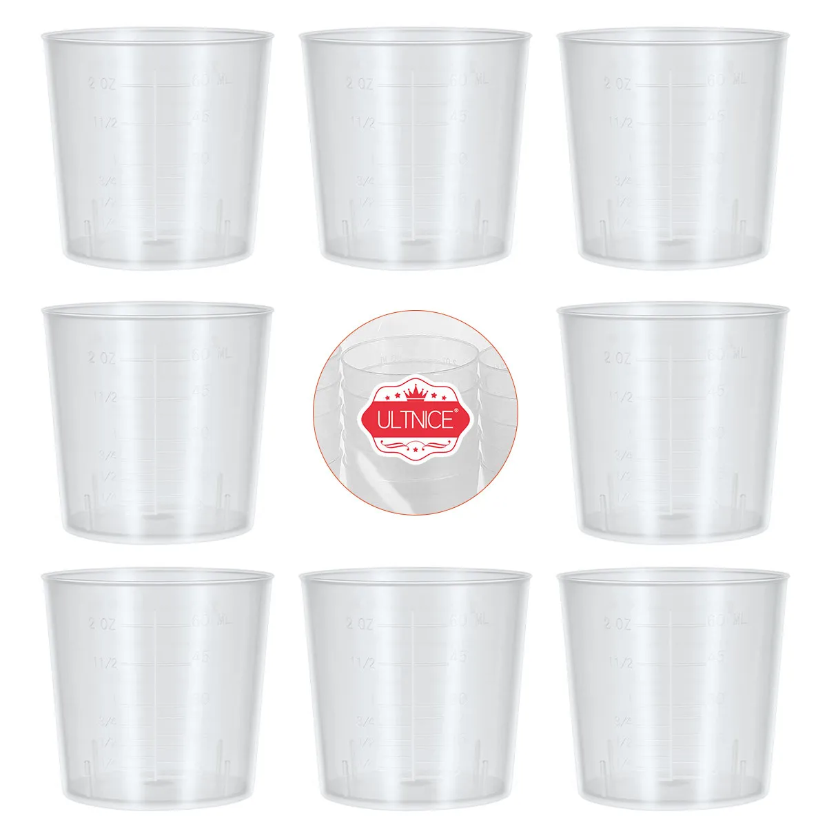 25Pcs 60Ml Premium Thickened Plastic Measuring Cup Graduated Kitchen Baking Cooking Storage Beaker Acid Alkali