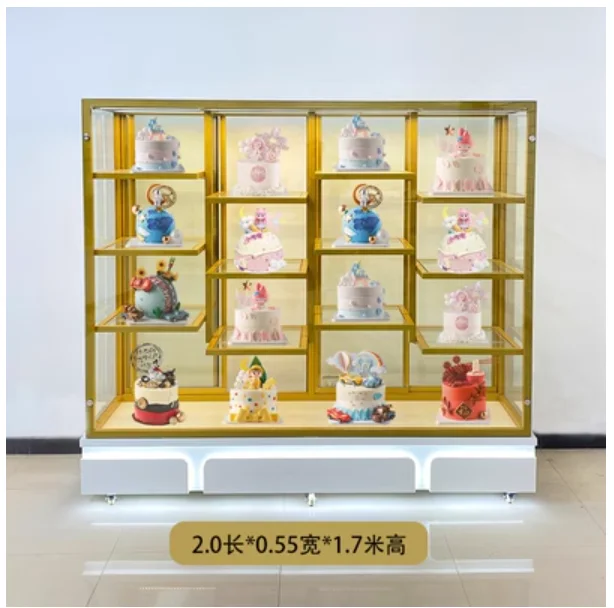 Birthday cake model mold display cabinet Sample pastry glass commercial bakery bread display rack display cabinet