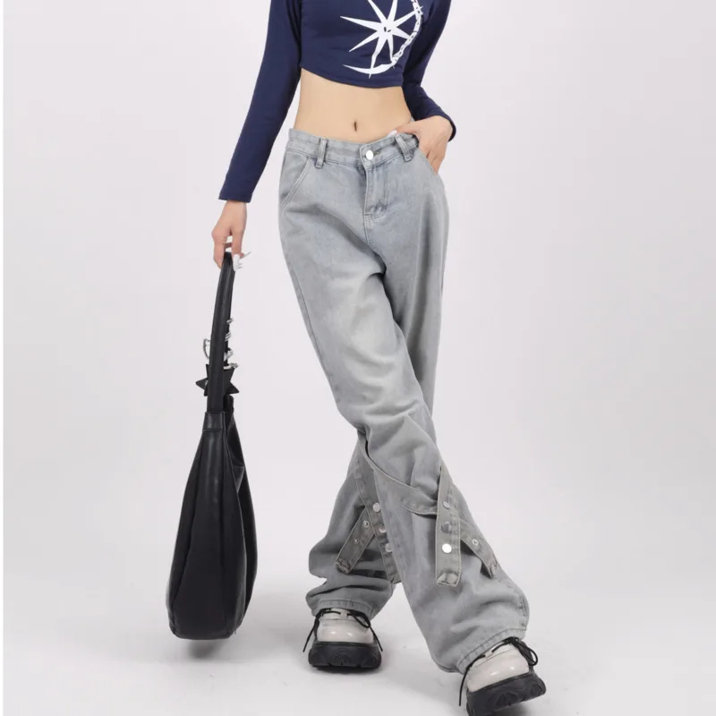 Women's Jeans Woman High Waist Vintage Clothes Female Clothing Denim Straight Leg Jeans  Streetwear Korean Fashion Pants Blue