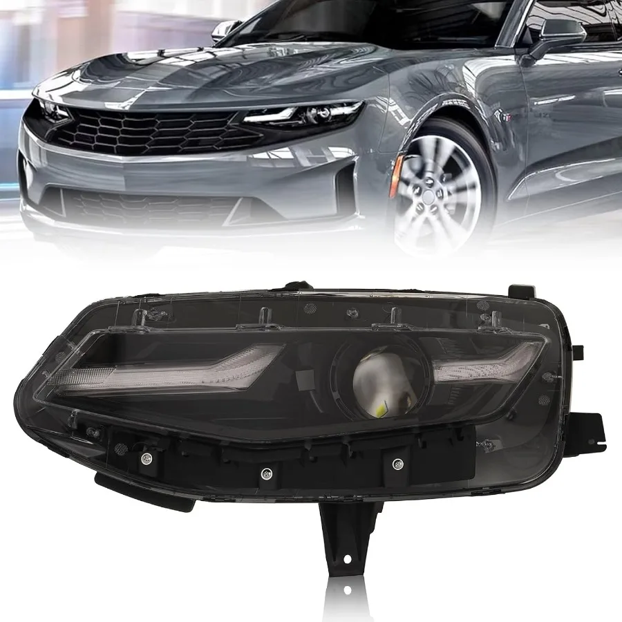 مجموعة جهاز عرض المصباح الأمامي LED لـ 20192024 تشيفي كامارو استبدال المصباح الأمامي للسائق الأيسر متوافق مع 84756145 845