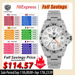 Watchdives WD16570 39mm Automatic Mechanical Watch GMT Watches Sapphire Crystal with Clear AR Coating 100m Waterproof Wristwatch