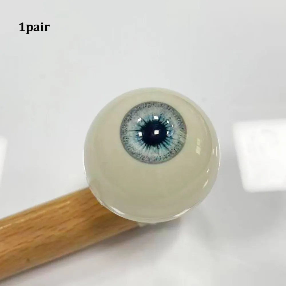 1pair 20mm Acrylic Fake Eyes Eyeballs with 3 Dimensional Fitting Eyes 10 Styles Silicone Simulation Eyeballs DIY Making Crafts