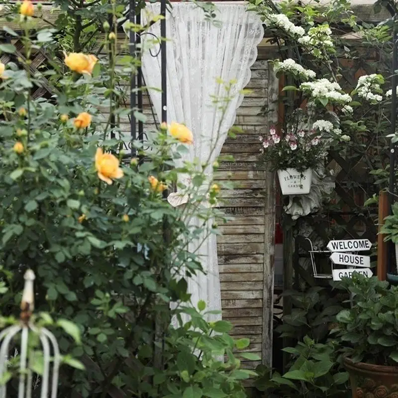 Blumenbestickter Spitzenvorhang mit Schlauchzug für Badezimmer, Schlafzimmer, kleine Fenster, Schrankabdeckung, staubdichte Vorhänge – Detail 8