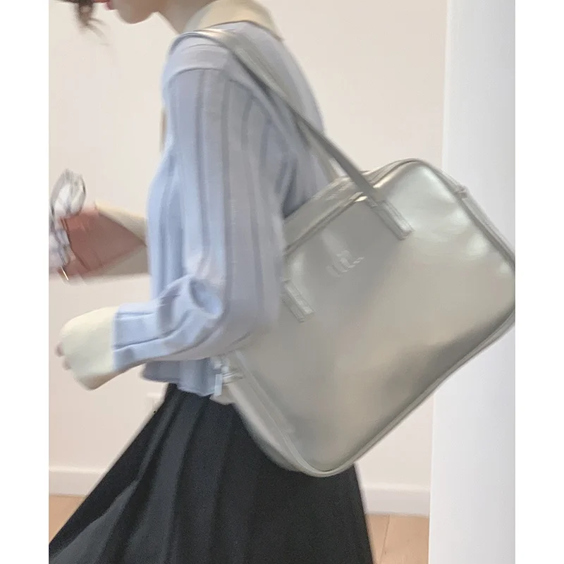 

Trendy Women's Underarm Bag 2023 New Faion Large Capaci oulder Handbag Briti Sle Soft Surface Pure Color Casual