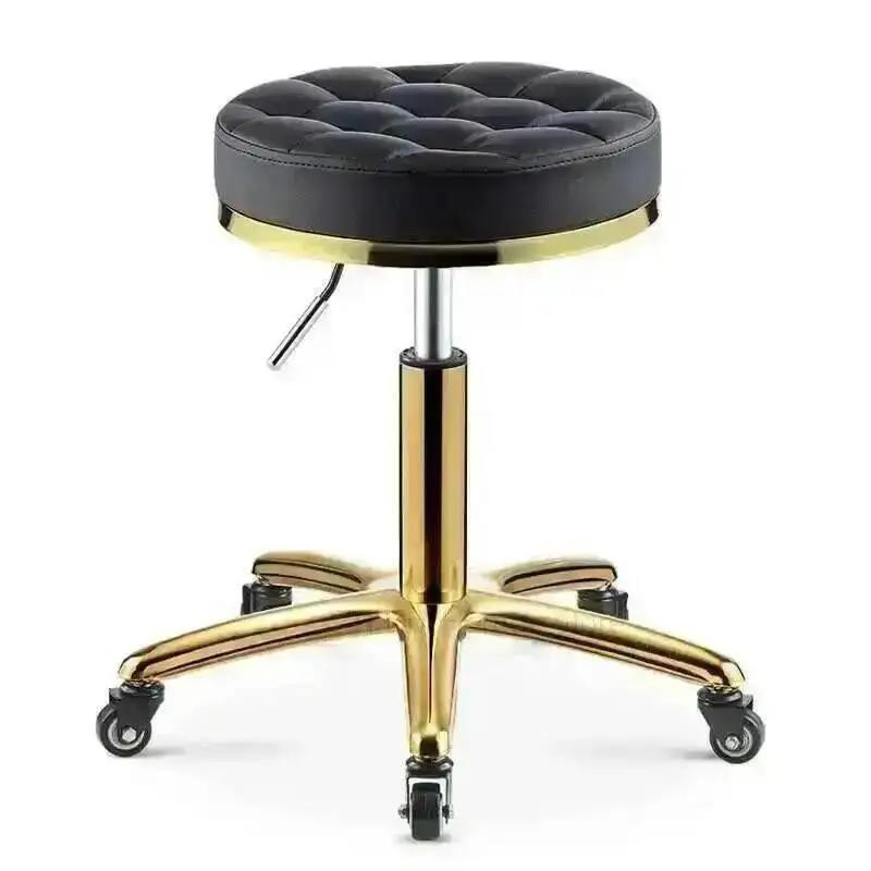 Work Leather Salon Beauty Nordic Stool Furniture Salon Round Stool with Wheels Professional Barbershop Hairdresser chair 의자