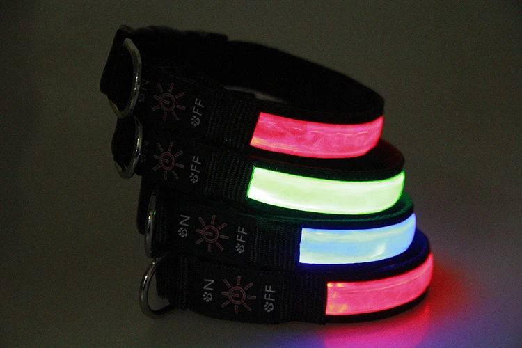 Pinkycolor USB Lade LED Hund Kragen Leucht Licht Nacht Sicherheit Reflektierende Leder Glühenden Kragen Für Hunde Haustiere Wiederaufladbare – Detail 4