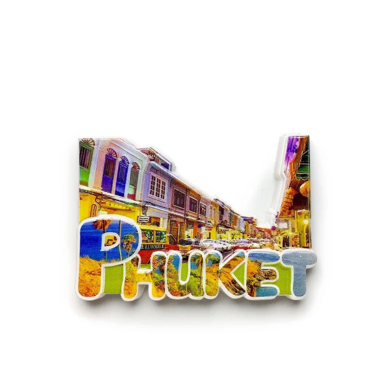 فوكيت، تايلاند مشهد مغناطيسي مغناطيس الثلاجة تذكارية للسفر حرف ثلاثي الأبعاد ملصقات مغناطيسية إبداعية للديكور #3