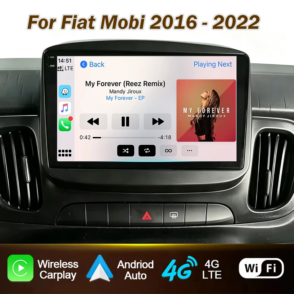 Car Radio Android 15 For Fiat Mobi 2016 - 2022 Navigation GPS Stereo Auto Screen Multimedia Player Bluetooth No 2din DVD 5G Wifi
