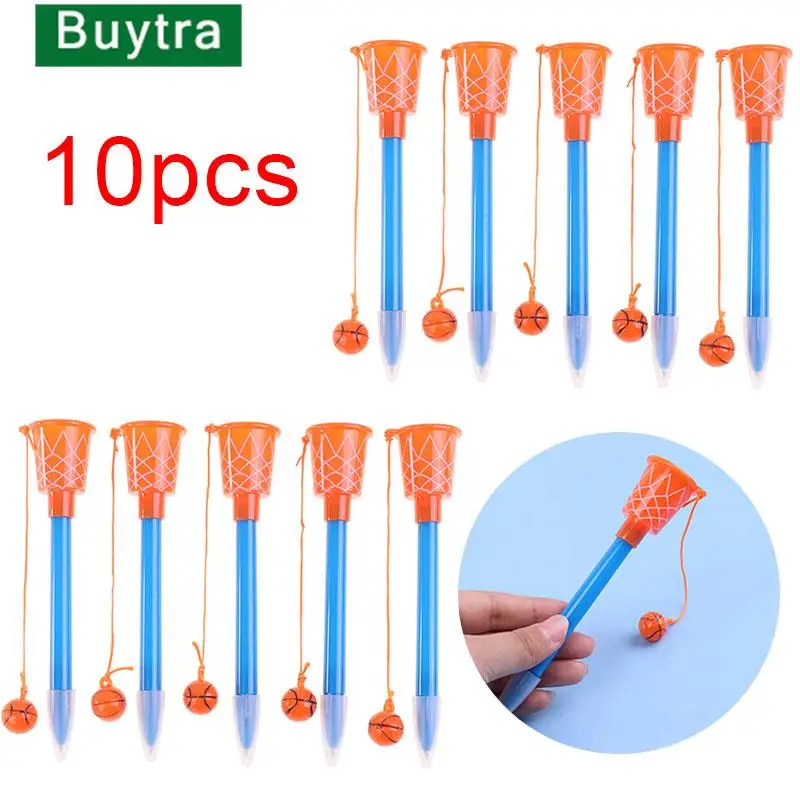 10 Pcs Basketbal Hoepel Pen Basketbal Met Blauw/Zwart Refill Kids Basketbal Nieuwigheid Pen Pen Pad Sport Party Gift voor Sport