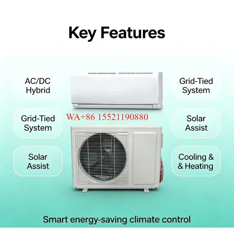 WMWMNU for Airwens Grid Tied AC DC Hybrid Solar Air Conditioner 12000BTU Cooling Heating R32 Household Hotel Use Energy