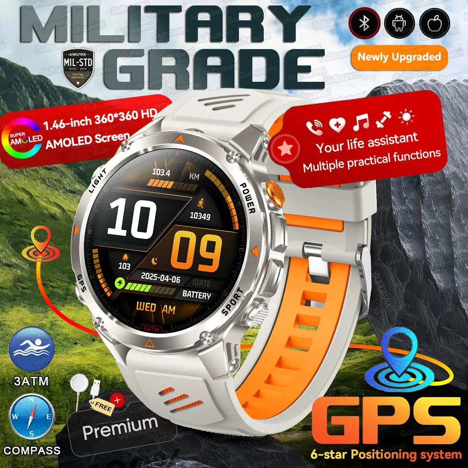 Forerunner 570 GPS Smart Horloge 3 ATM Waterdicht AMOLED Scherm MULTI-BAND GNSS Kompas Hoogtemeter Zaklamp Sport Smartwatch Mannen
