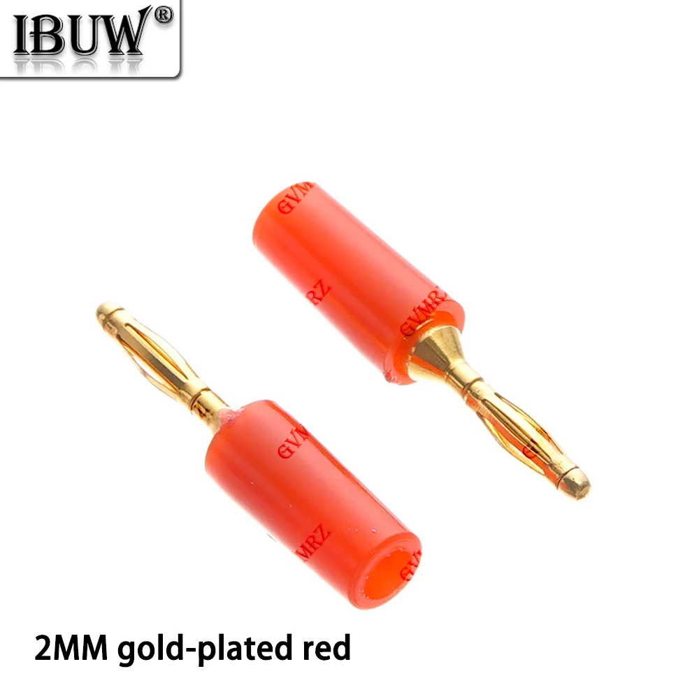 5PCS 2MM Audio Banana Plug Welded Assembly Experimental Test Cord Head Mini Speaker Pure Copper Gold Plated Plug Connector Audio