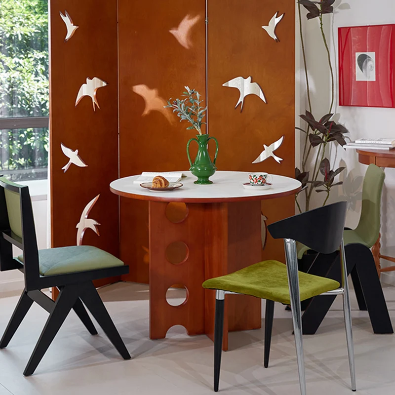 Nordic Luxury Dining Table Kitchen Round Aesthetic Floor Nordic Center Dining Table Restaurant Salon Muebles Trendy Furniture