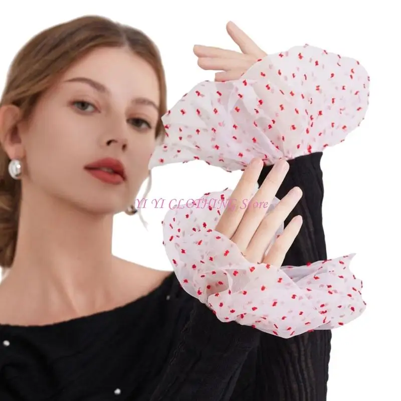 N5kf elegante e elegante braço tampa as mangas decorativas pulso elástico para mulheres decoração armilhas formais e