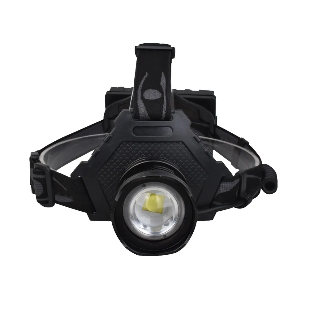 P70 5 Modes Zoomable LED Torch USB Headlight Retractable Focus Adjustable Band Outdoor Camping Climbing Hunting Red Warning