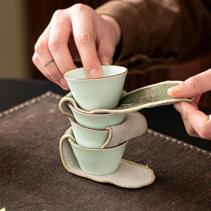 Purple Clay Pot Protective Strap Travel Teaware Set Teapot Gaiwan Binding Cloth Outdoor Anti Collision Tea Accessory Gift