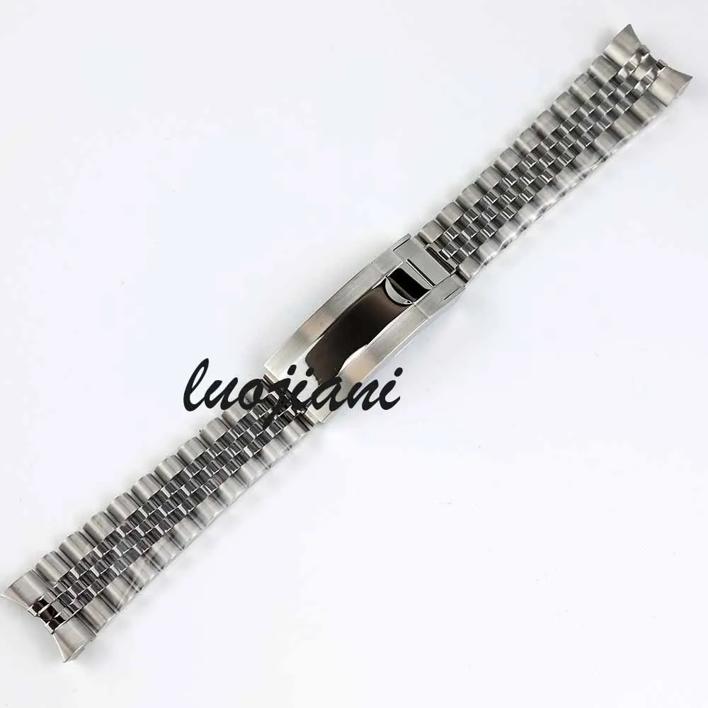 20mm jubilee bracelet stainless steel strap black/rose gold/silver Glide Lock Clasp Wristband for Sub Log NH34 NH35 Watch case