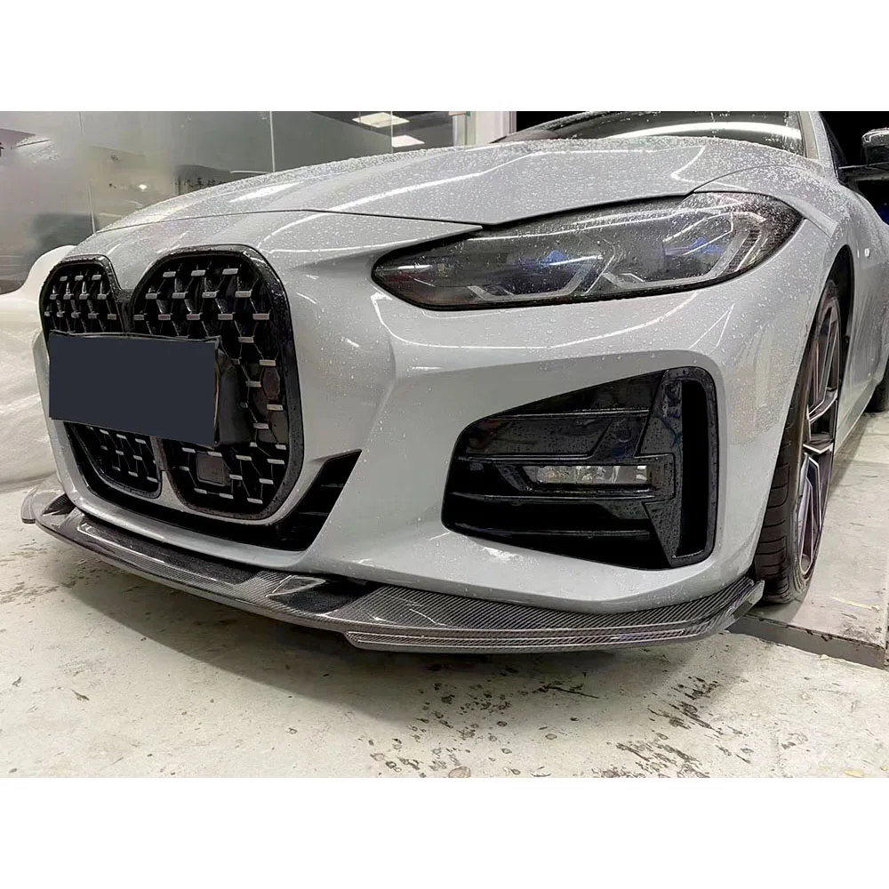 Car Front Bumpe Lip Spoiler Carbon Fiber for BMW 4 serise G22 G23 M Sport 2022-2024 Front Lip Chin Spoiler FRP Body Kits