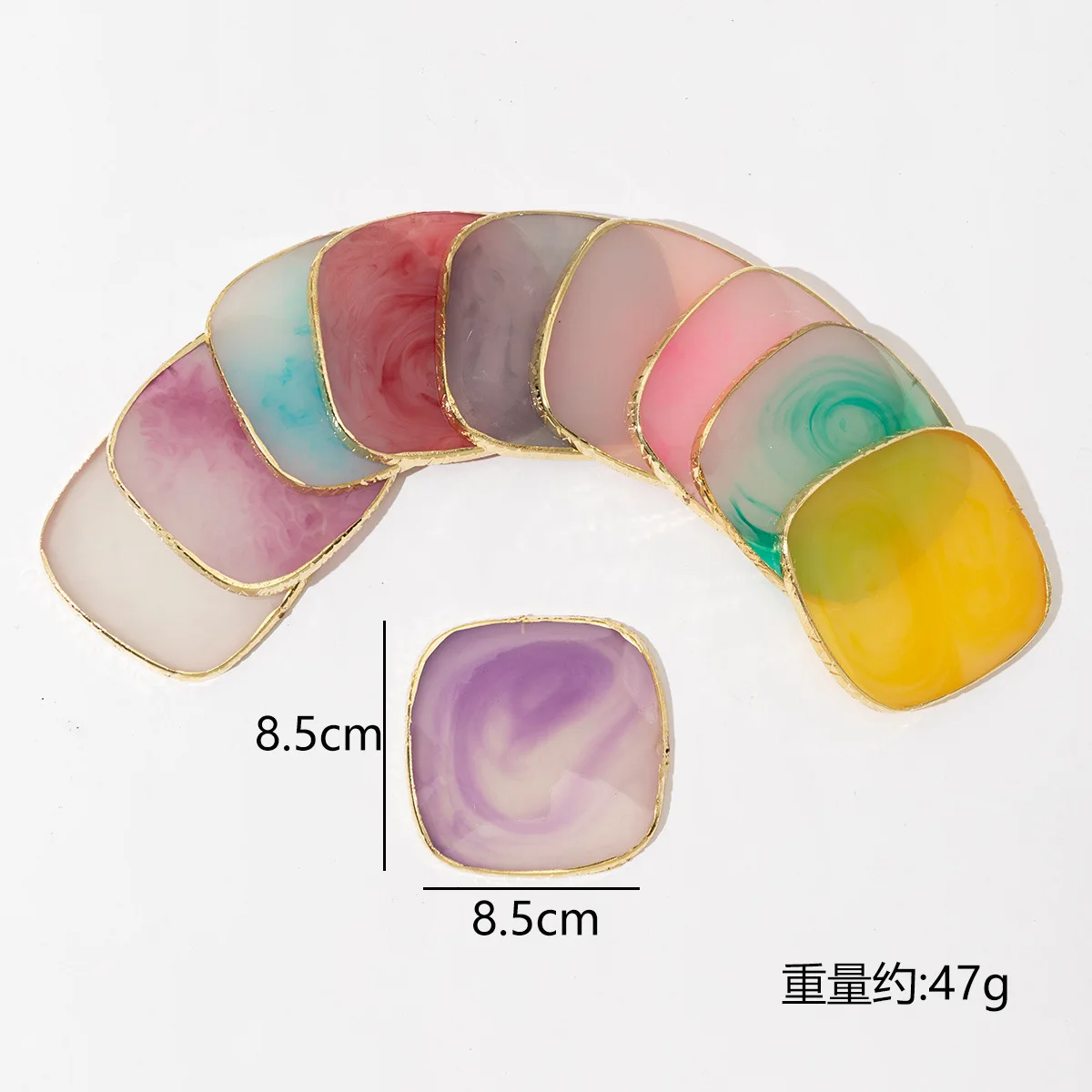Resin Paint Nail Art Plate - Cosmetic Mixing Palette Display for Makeup and Polish - Square Tray Manicure Tool
