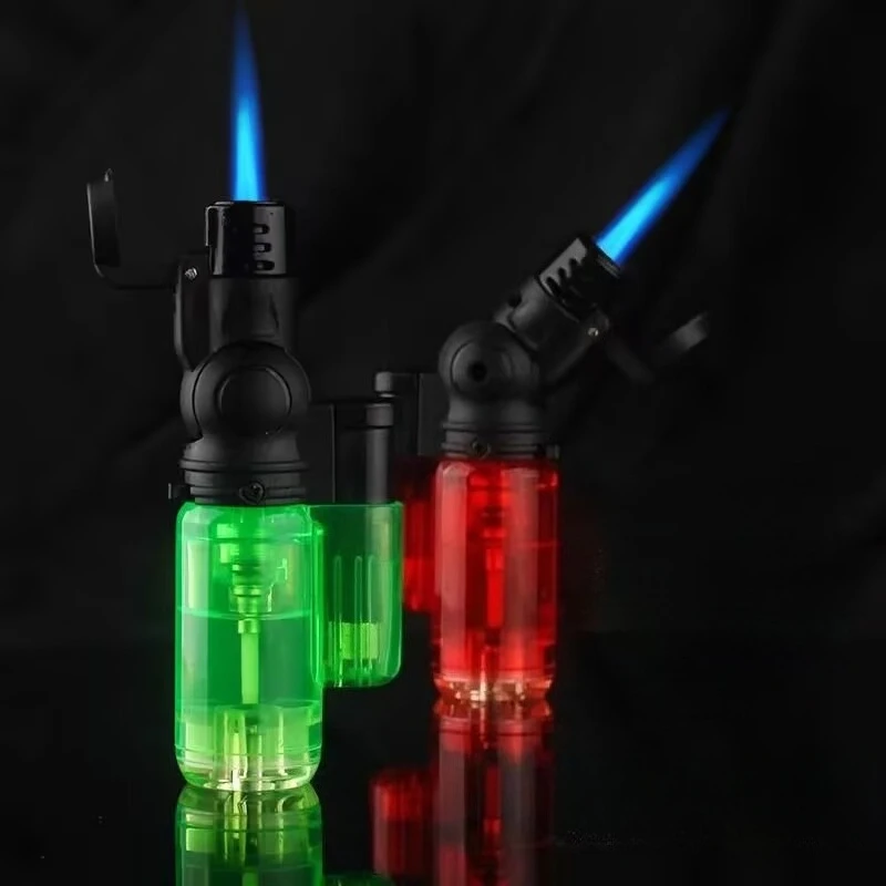 

Cheap Creative Butane Torch Lighters Windproof Jet Flame Mini Rotating Head Gun Lighter Smoking Cigar Lighter Accessories