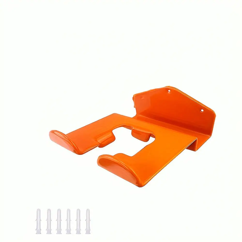 Wall Mounted Metal Rack For Lawn Mower Trimmer Heavy Duty Garage Storage Organizer Garden Power Tool Hanger Orange