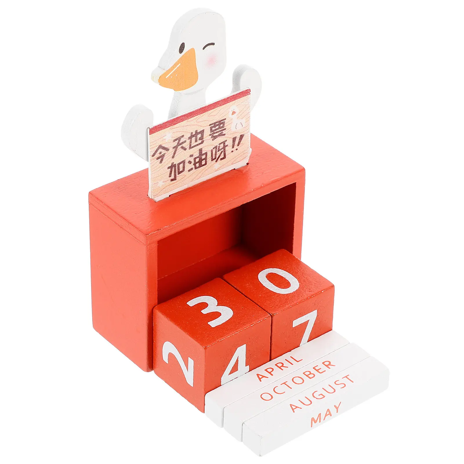 

Perpetual Wooden Calendar Desktop Calendar Block Stylish Wood Material Clear Painted Numbers Easy to Adjust for Desk Kitchen