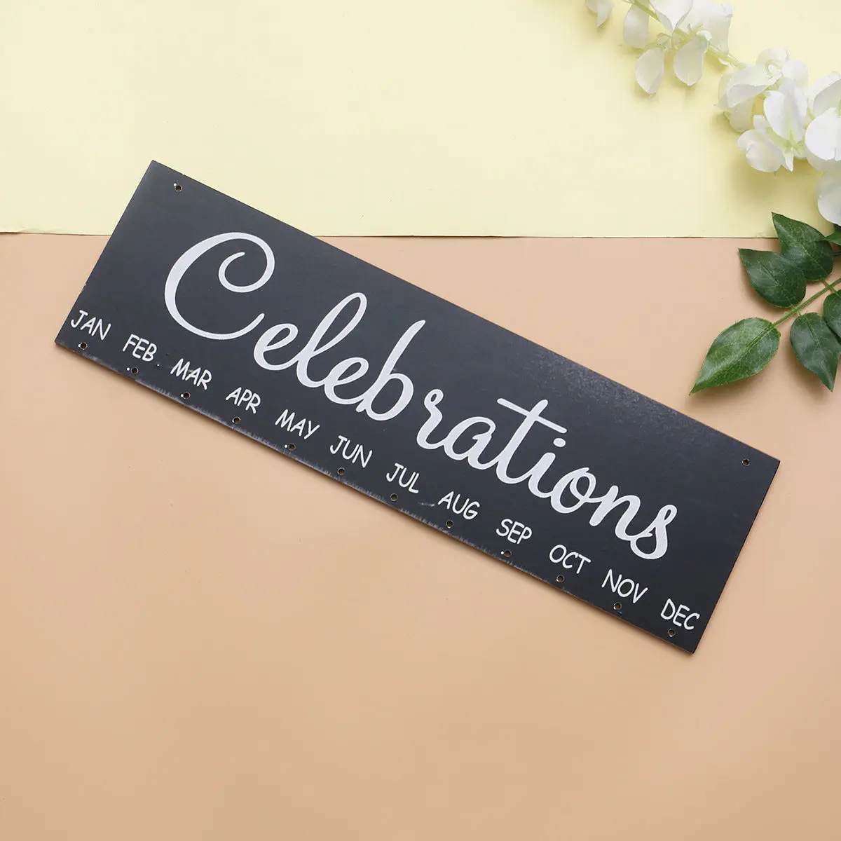 

40x12x0.5cm Wooden Calendar Plaque Hanging Board Creative Birthday Reminder Decor for Family Friends Love Expression Gift