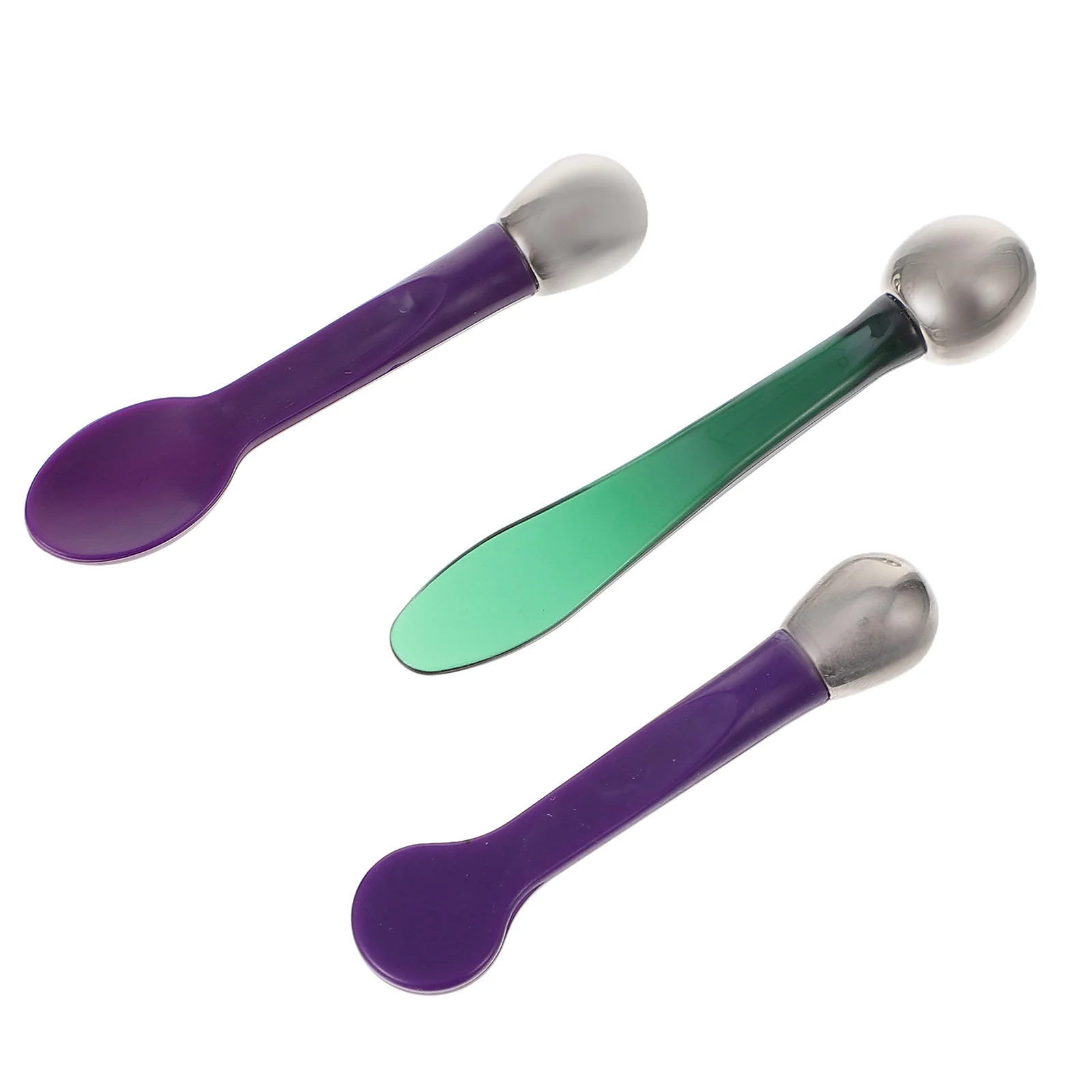 

3 Pcs Face Cream Eye Stick Beauty Scoop Creams Dual Purpose Spoon Massage Zinc Alloy Miss Massager