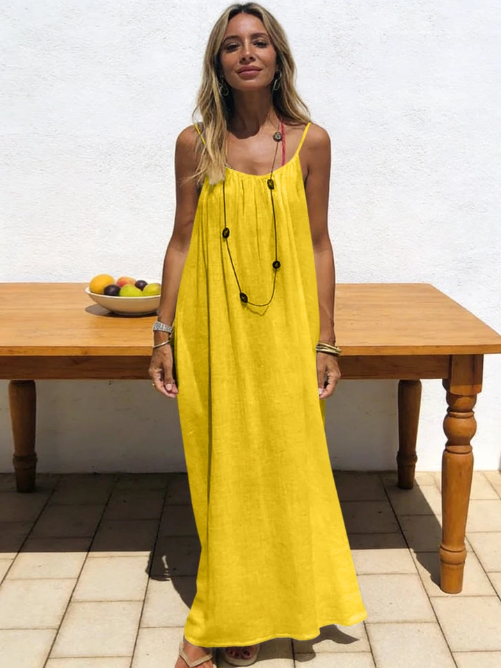 New Arrival Women's Strapless Backless Long Loose Home Dress Comfortable Sleepwear Casual Maxi Dress, image 10