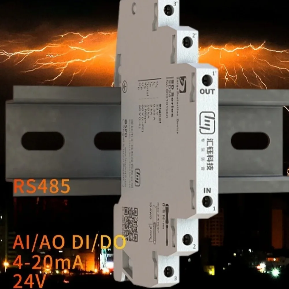 Din Mount Switch/Analog 24V 12V Ultra-thin RS 485 232 Signal Lightning Arrester Surge Protector Protective Device SPD