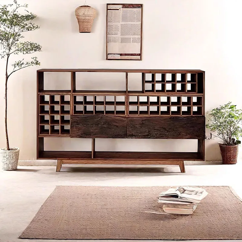 Armadi da soggiorno artigianali in legno Console Vino Profumo nordico Armadi da soggiorno Librero Display Vitrina Mobili in stile cinese