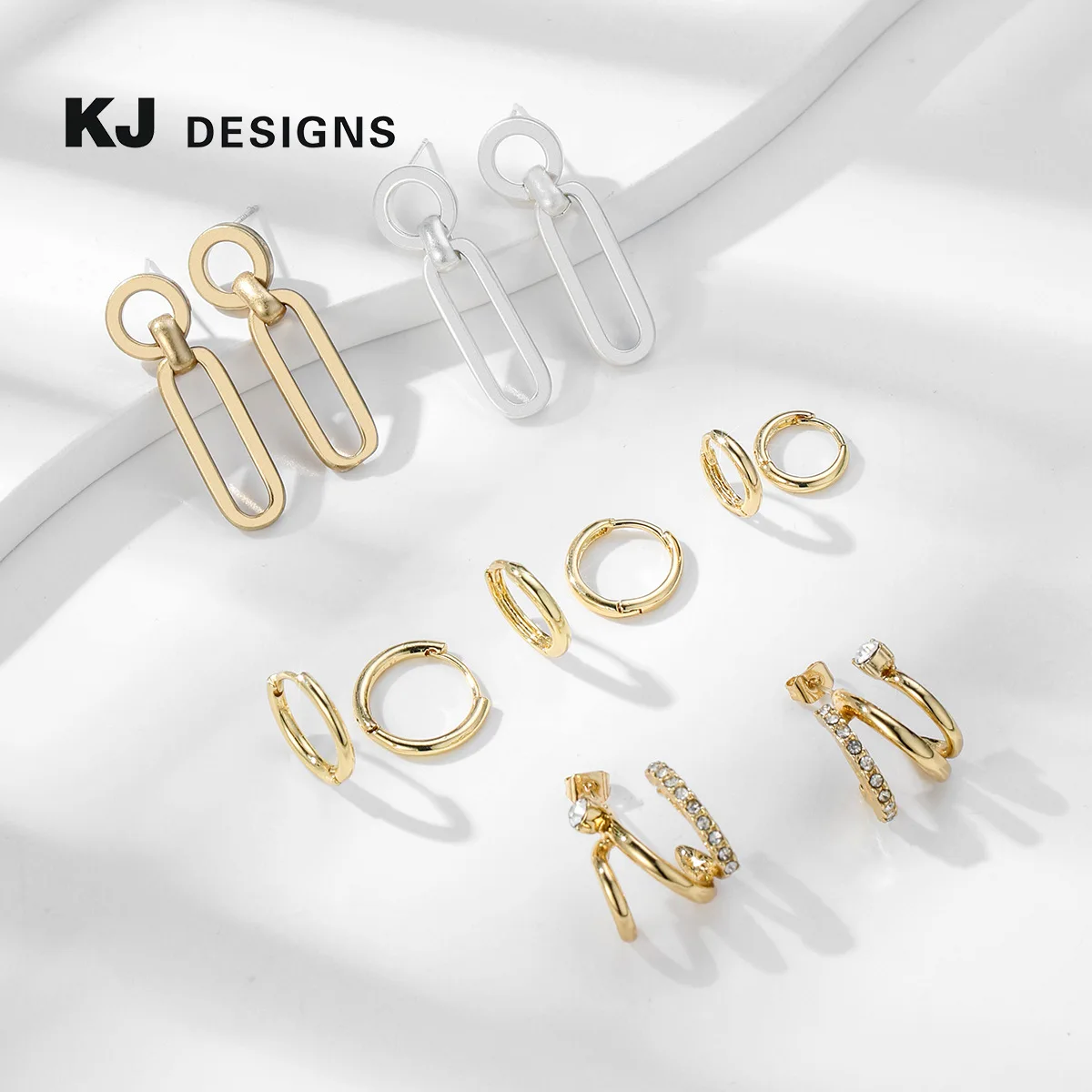 Kenger Internet celebrity fashion versatile 925 silver needle earrings ins metal wind loop ear buckle earrings treatment