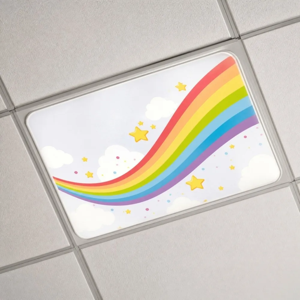 Polyester Fabric Magnetic Lamp Shade Light-Blocking Eye-Protective Ceiling Light Cover Magnetic Design Neat Decorative Effect