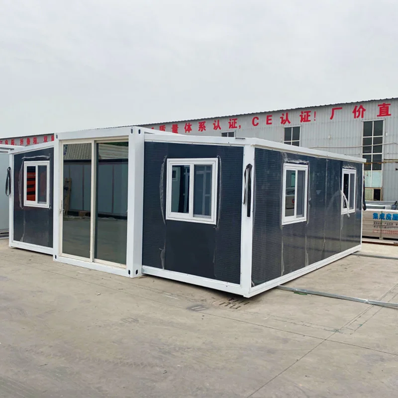 Customized Steel Frame Container Folding House - 40FT Expanded 3 Bedrooms Living Room Bathroom Villa Style