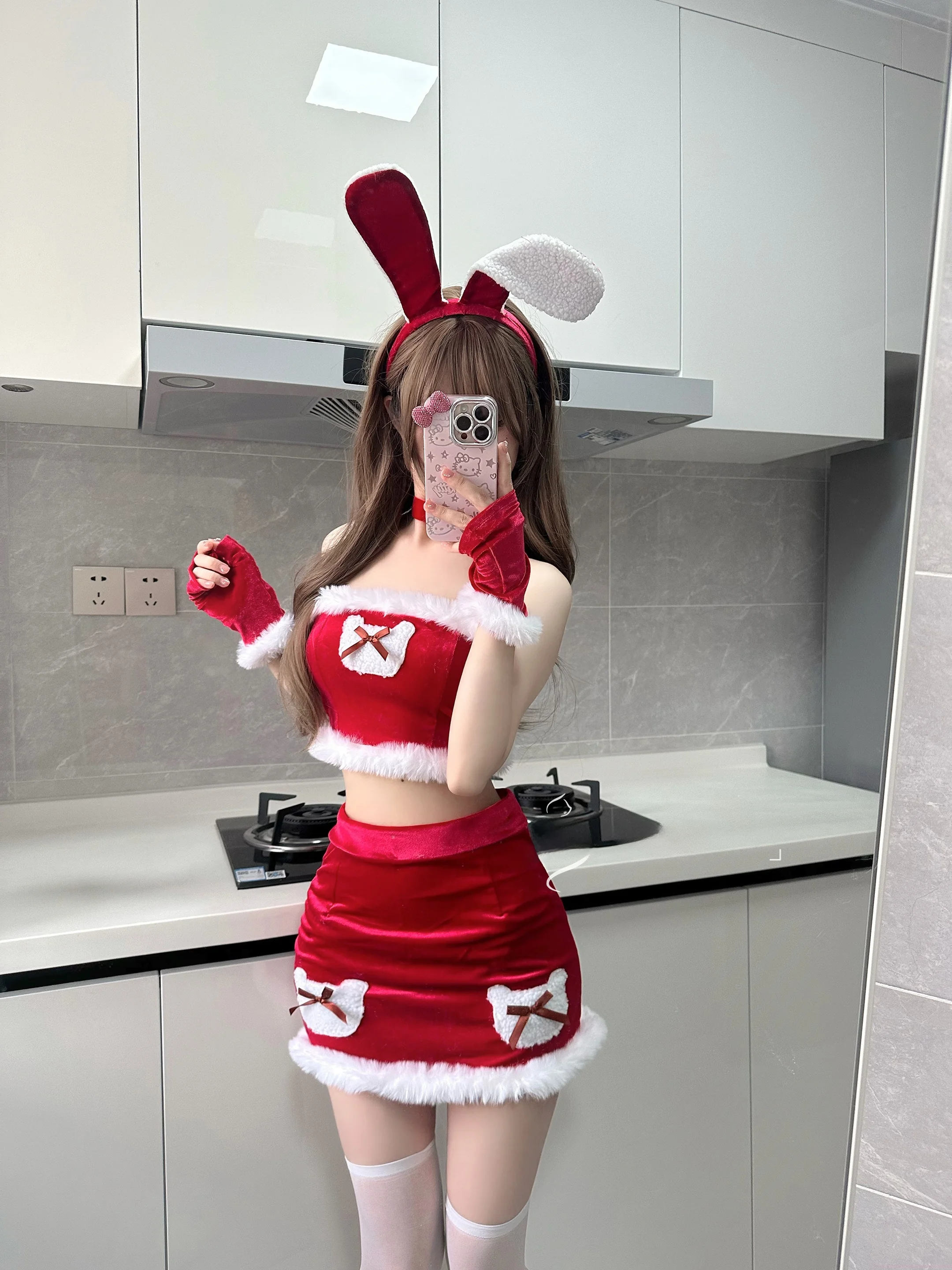 

Sexy Pure Desire Velvet Skirt Christmas Cosplay Costume Women's Fashion Spring Autumn Winter Seasonal Short Skirt