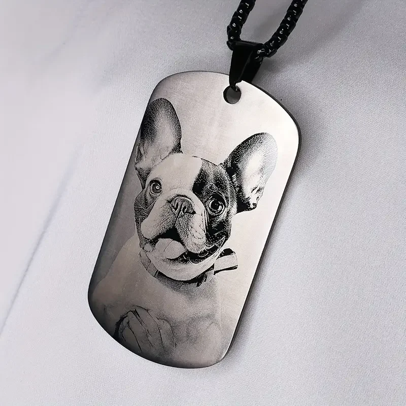 1pc Personalized Picture Dog Memorial Ornament Necklace, Pet Keepsake Necklace